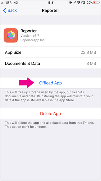 آفلود اپلیکیشن ها در آیفون، ترفند آیفون آفلود اپلیکیشن در iOS, حذف برنامه ها در آیفون