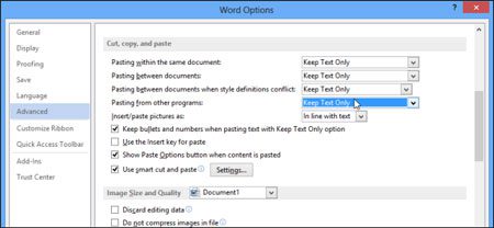 آموزش تغییر تنظیمات پیش فرض Paste در Word 2013