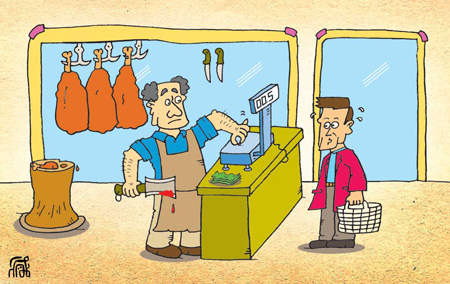 تبریک عید نوروز، درباره عید نوروز کاریکاتور گرانی گوشت , کاریکاتور خرید عید