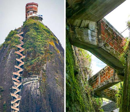 خطرناک ترین پله ها,پله های خطرناک,صخره ال پنون